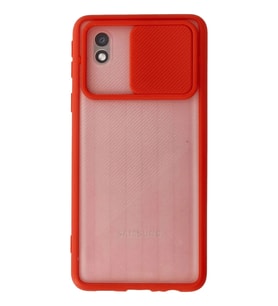 Durukar® Samsung Galaxy A01 Core Kılıf Palm Buzlu Kamera Sürgülü Silikon - Kırmızı