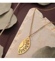 Şık Güneş Model Kolye 925K Gümüş (Gold)