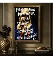 BK Gift Vintage Klasik Sanat Esprili Sözlü Masif Ahşap Çerçeveli Dekoratif Tablo - 14