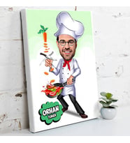 Usta Aşçı Karikatürlü Kanvas Tablo
