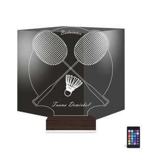 Luvivia Badminton Bedminton Kişiye Özel 3D Lamba - Masa Gece Lambası