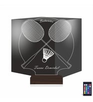 Luvivia Badminton Bedminton Kişiye Özel 3D Lamba - Masa Gece Lambası
