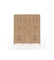 Hyperion Gardrop 12 Raflı 4 Çekmeceli 2 Askılı 220x44x243 Çam-Çam/Çam
