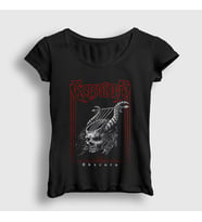 Presmono Kadın Siyah Obscura Metal Gorguts T-Shirt 486418tt