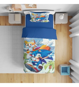 Erayshome  Hediyelik Sonic Tek Kişilik 3d Nevresim Takımı (Mavi)