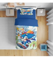 Erayshome  Hediyelik Sonic Tek Kişilik 3d Nevresim Takımı (Mavi)