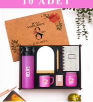 Kadınlar Günü 10’lu Set   – Ahşap Kutu, Ayna, Suluk, Fincan, Defter, Mum ve Türk Kahvesi