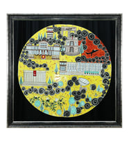 e38 EL İŞÇİLİĞİ  AYNALI ÇİNİ İŞLEME TABLO 98x98 CM ( 35 KĞ ) - 6363
