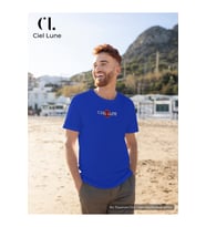 Nevermind Unisex Optic Line Ciel Lune - Oversize T-Shirt (Mavi)