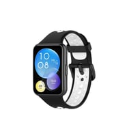 Huawei Watch Fit 2 Spor Delikli Kordon - Siyah-beyaz