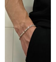 925 AYAR 3 MM FİGARO MODEL ERKEK GÜMÜŞ BİLEKLİK