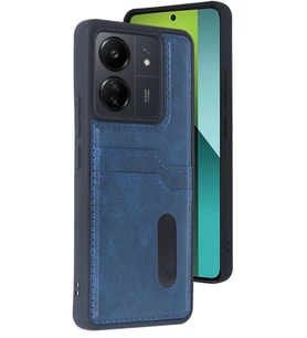 Redmi 13C Kılıf Sara Kartvizitli Deri Kılıf - Lacivert
