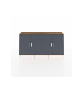 Arges Konsol 4 Raflı 4 Kapaklı 176x30x99 Çam-Antrasit/Çam