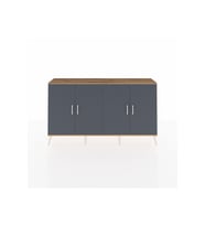 Arges Konsol 4 Raflı 4 Kapaklı 176x30x99 Çam-Antrasit/Çam