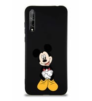 Huawei P Smart S Soft Premier Kapak Mickey Mouse-A Tasarımlı Silikon Kılıf - Siyah (Şeffaf)