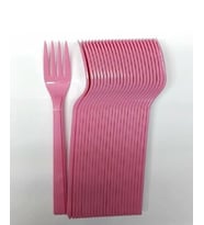 PEMBE RENK PLASTİK ÇATAL 25 ADET Sert Dayanaklı Plastik Lüks Kullan At Doğum Günü Parti Sunum Çatalı