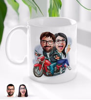 BK Gift Kişiye Özel Sevgililer Karikatürlü Beyaz Kupa Bardak-97