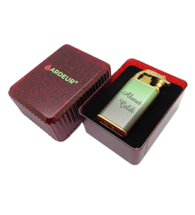 Ardeur® Crocodile Zeytin Gold Çift Uçlu Kişiye Özel İsimli Çakmak Hediyelik Kutusunda
