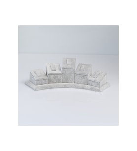 Şık 5'li Yüzük Standı, Süet Gri, 21x6cm, Zarif ve Kullanışlı Tasarım