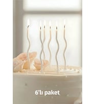 Spiral Kıvrık Beyaz Mum 6lı Paket 16cm