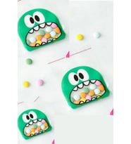 25 Adet Yeşil Renk Canavar Bantlı Jelatin - Bonibon Paketi - Hediye 10x15cm (Kahverengi)