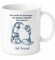 Mekatronik Teknikeri Öğrencisine Robot Kolu Sensör Kalibrasyonu Kupa Bardak Hediye
