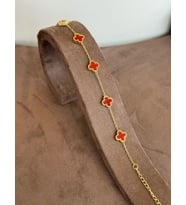 YONCA BORDO TAŞLI GOLD VE GÜMÜŞ RENK ÇELİK BİLEKLİK