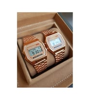 Özel Kutulu Rose Gold Renk Retro Model Dijital Sevgili Çift Saatleri 2 Adet Gönderilecektir