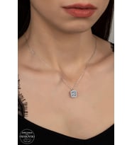 SWAROVSKİ CRYSTAL BAGET  925 AYAR GÜMÜŞ KOLYE