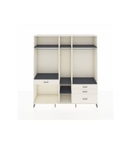 Hyperion Dolap 7 Raflı 4 Çekmeceli 3 Askılı 220x44x243 Aytaşı-Antrasit/Aytaşı