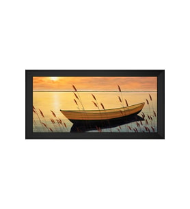 Manzara Temalı Kanvas Tablo 80 x 110 cm Siyah Çerçeve
