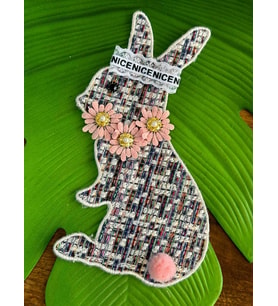 25X12 CM DOKUMA TAŞLI TAVŞAN ARMA DİKİŞ GİYİM AKSESUARI