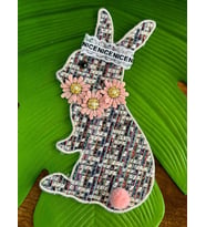 25X12 CM DOKUMA TAŞLI TAVŞAN ARMA DİKİŞ GİYİM AKSESUARI