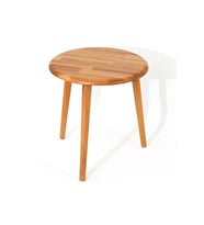 Fawdecor Yuvarlak Masif Doğal Tekli, 2'li, 3'lü Zigon Sehpa Set, Modern Masif Yan Sehpa (Meşe)