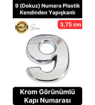 No 9 Kapı Numarası Kendinden Yapışkanlı Masa Dolap Plastik Ev Posta Kutusu Dış Mekan Daire 3,75 cm