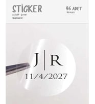 Şeffaf Etiket 96 Adet 3cm Sticker Nikah Süsü Etiketi