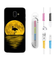 Samsung J6 Plus J7 Prime J7 Pro M20 Kılıf Kablo Koruma Spiral Silikon Ay ve Flamingo 1775