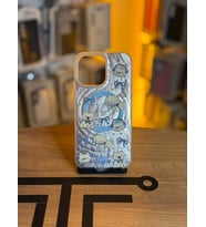 iPhone 14 Pro Max Uyumlu Renkli İllüstrasyon Özel Tasarım Silikon Kılıf (Pembe Gümüş)