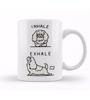 Inhale Exhale Cavalier King Charles Spaniel Yoga Kupa Bardak Porselen