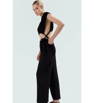 Yazlık Pamuklu Bluz Pantolon Takım Bağlama Detaylı Rahat Kalıp Nefes Alan Kumaş Modern Stil