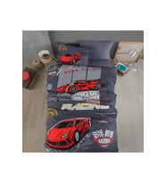 Clasy Tek Kişilik Pamuk Ranforce Nevresim Takımı Racing Team Mavi