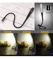 Kompakt USB Siyah 14 Ledli 3 Kademeli Dokunmatik Okuma Lambası