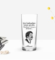 BK Gift Kişiye Özel Renkli Baskılı Babadan Böyle Gördük Tasarımlı Rakı Bardağı-1 (Beyaz)