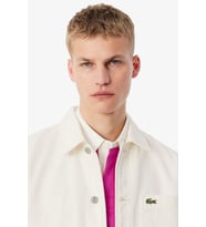 Lacoste Men's Oversized Fit Cream Shirt Bol Kesim Erkek Denim Gömlek Krem
