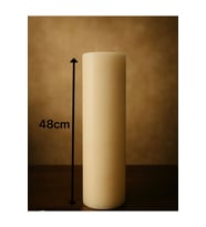 Dev Boy 48cm 5Kg Özel Yapım Baton Sütün Hediyelik Dekoratif Mum (Beyaz-Krem)