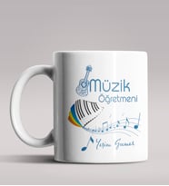 Kişiye Özel Müzik Öğretmeni Tasarımlı Beyaz Renk Kupa Bardak 9