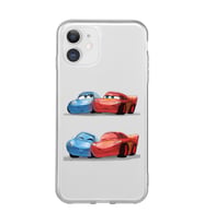 Iphone 11 Uyumlu Mcqueen ve Sally Tasarımlı Şeffaf Telefon Kılıfı