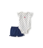 Carters Kız Bebek Body Şort Set 1U564310 Mavi
