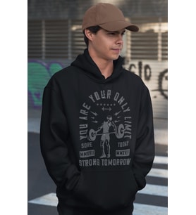 You Are Only Limit Bodybuilding Fitness Baskılı Unisex Oversize Sporcu Hoodie