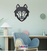 Wolf Lazer Kesim Metal Duvar Dekoru
